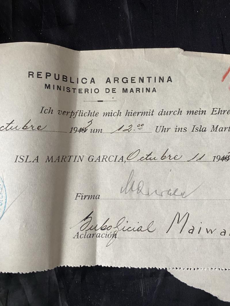 Chase Militaria | WW2 GERMAN (REPUBLICA ARGENTINA) LEAVE PASS