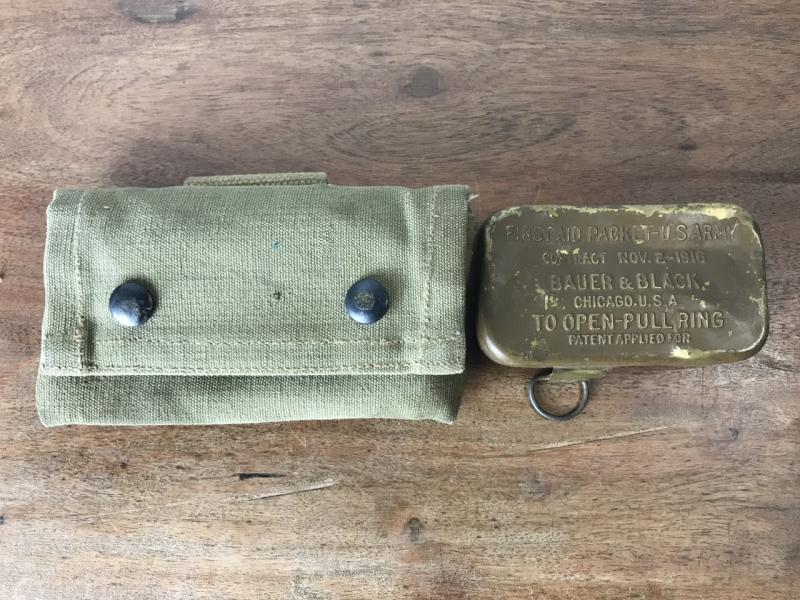 WW1 U.S. M1910 FIRST AID POUCH & FIELD DRESSING