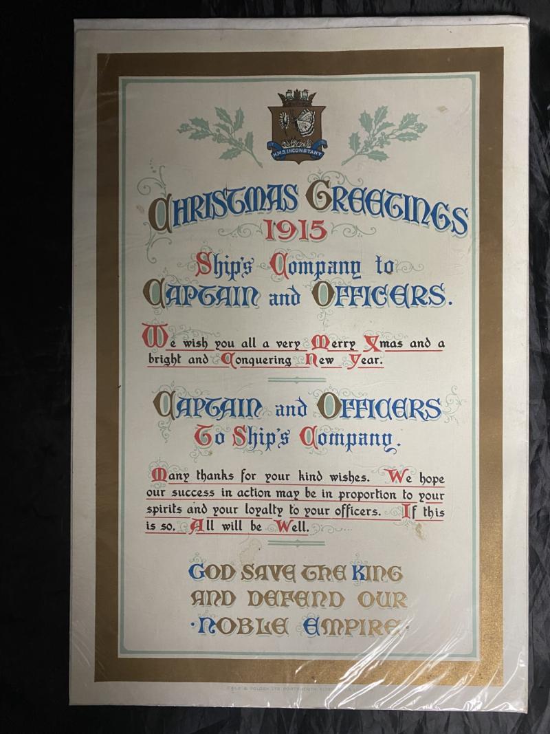 CHRISTMAS GREETINGS 1915 TO CHAPLAIN AND OFFICERS