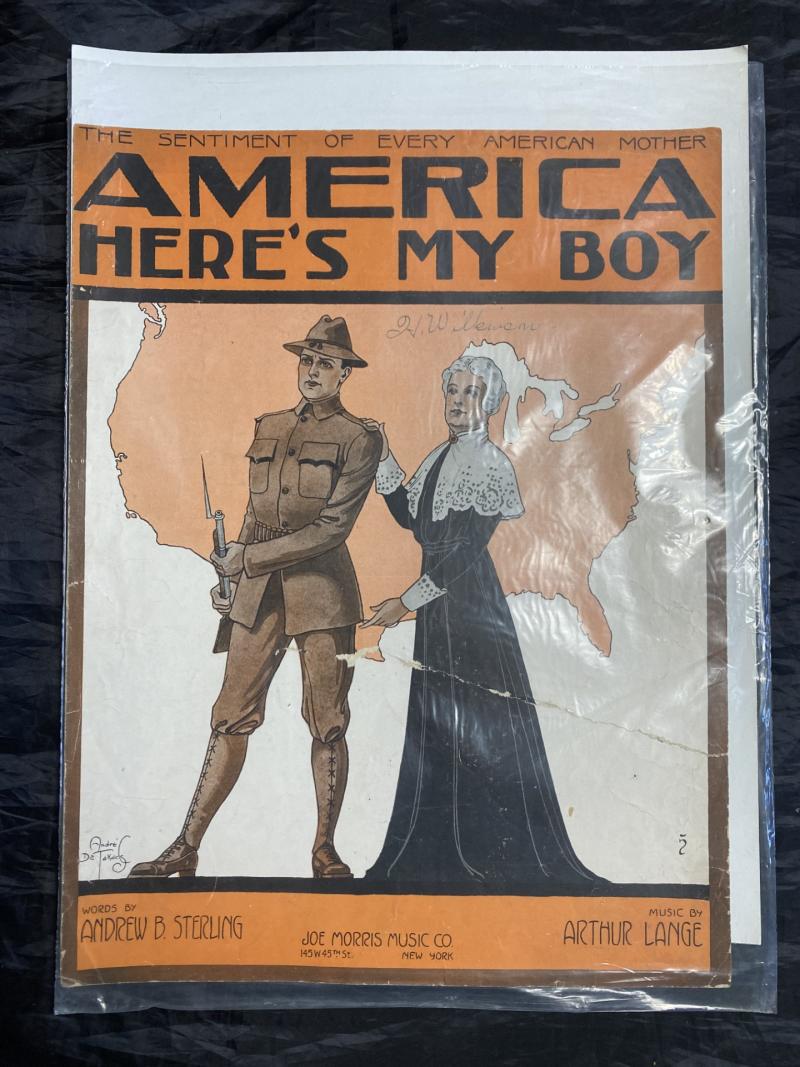 AMERICA HERE'S MY BOY SONG SHEET