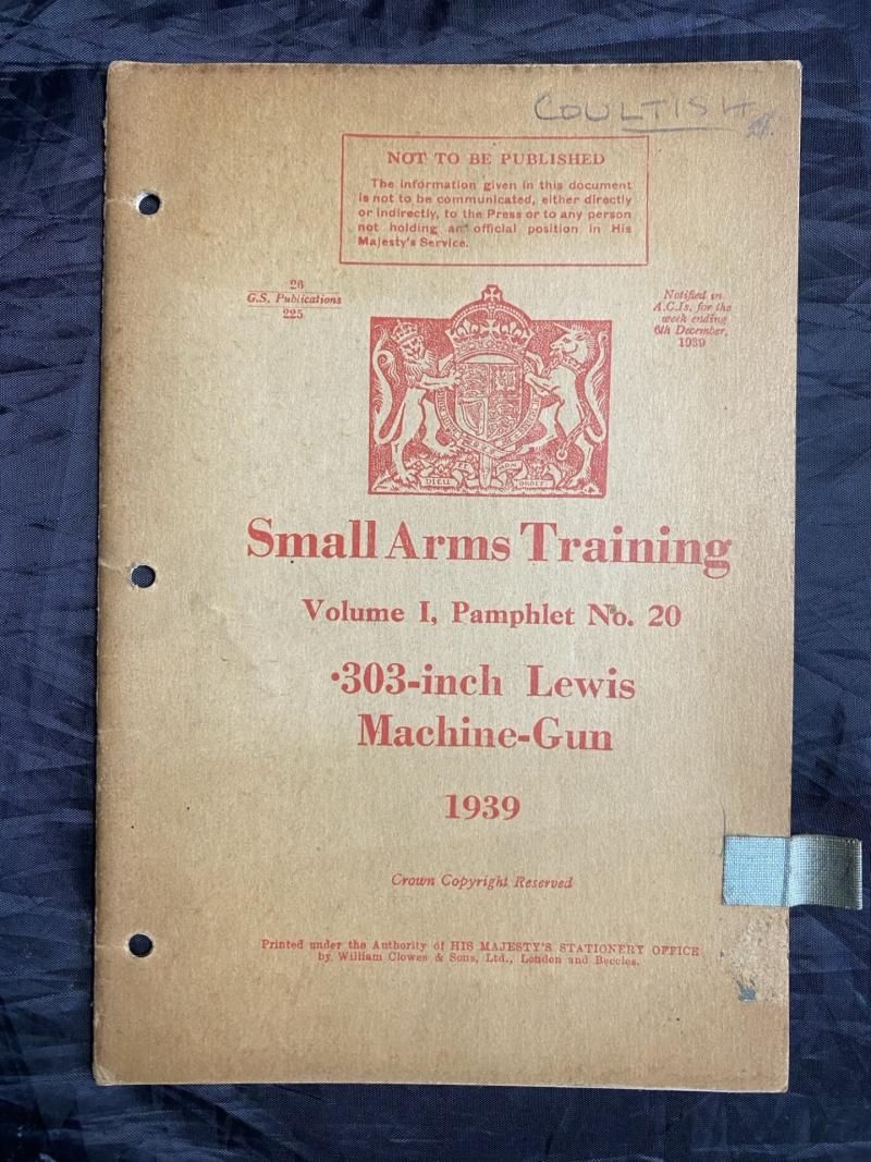 Chase Militaria | SMALL ARMS TRAINING .303 LEWIS MACHINE-GUN 1939