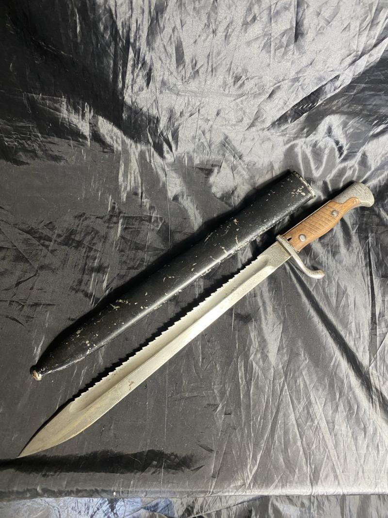 WW1 GERMAN S98 SAWBACK BUTCHER BAYONET