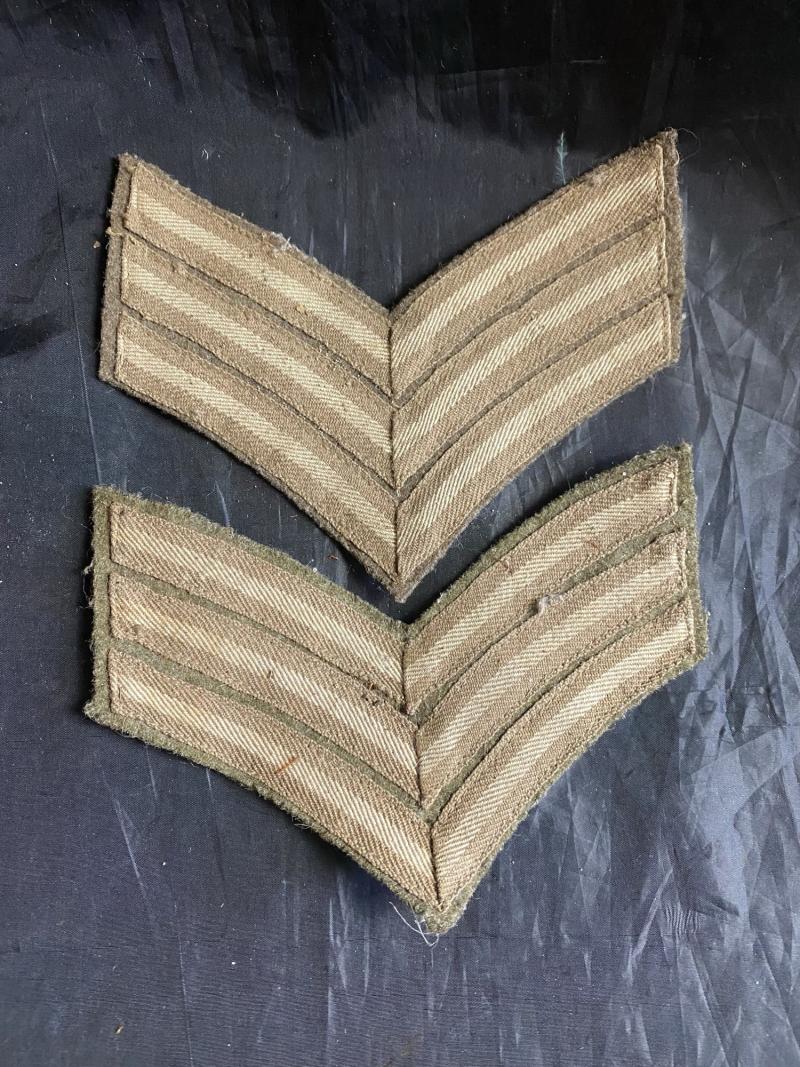 A PAIR WW2 BRITISH ARMY RANK CHEVRONS