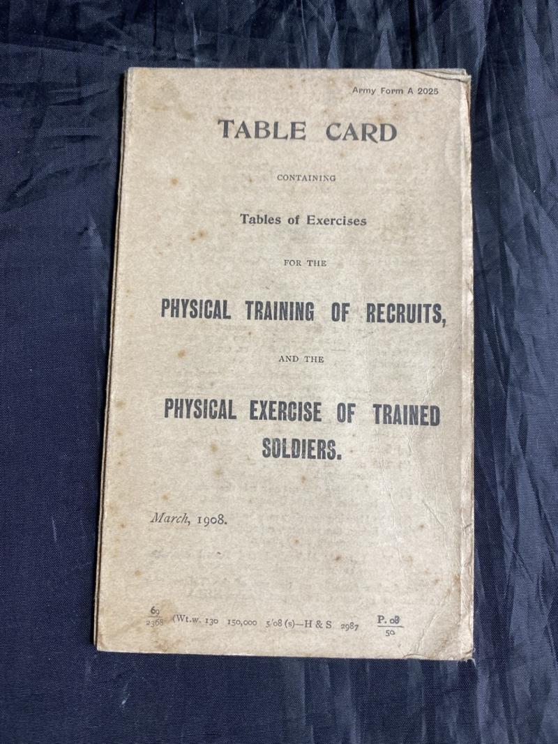 1908 DATED TABLE CARD (BOOKLET)