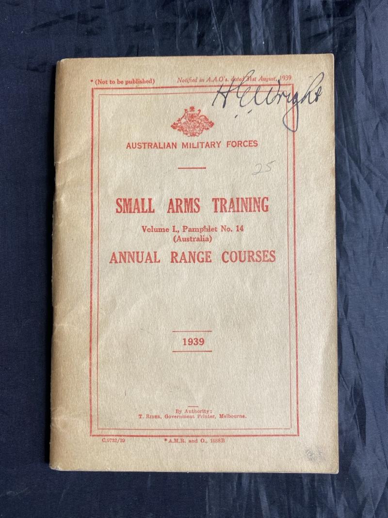 1939 AUSTRALIAN MILITARY FORCES SMALL ARMS TRAINING PAMPHLET