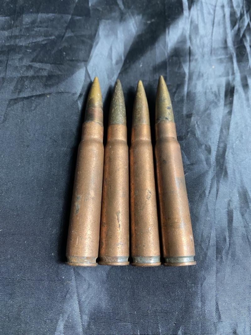 4 X WW1 GERMAN 7.92 INERT ROUNDS