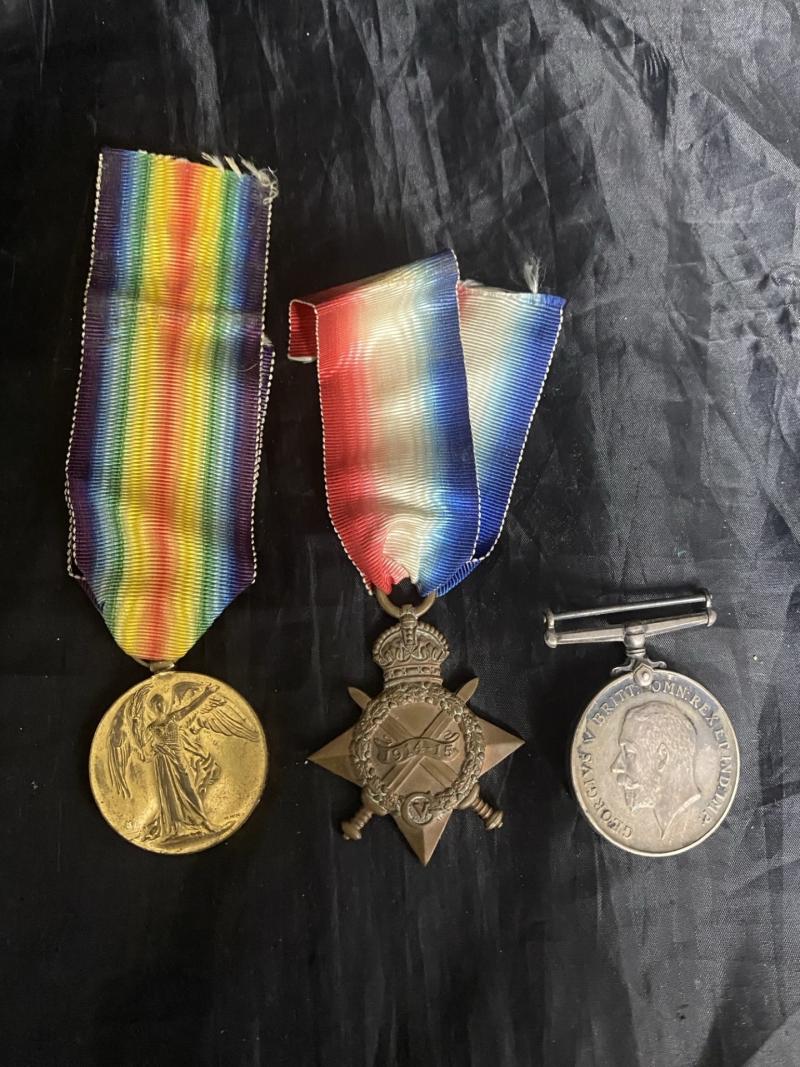 SET OF WW1 MEDALS ISSUED TO A PTE J.F. BEATTIE