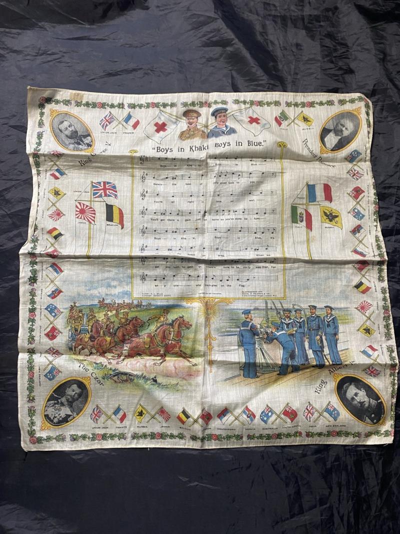 WW1 SILK SONG SHEET 