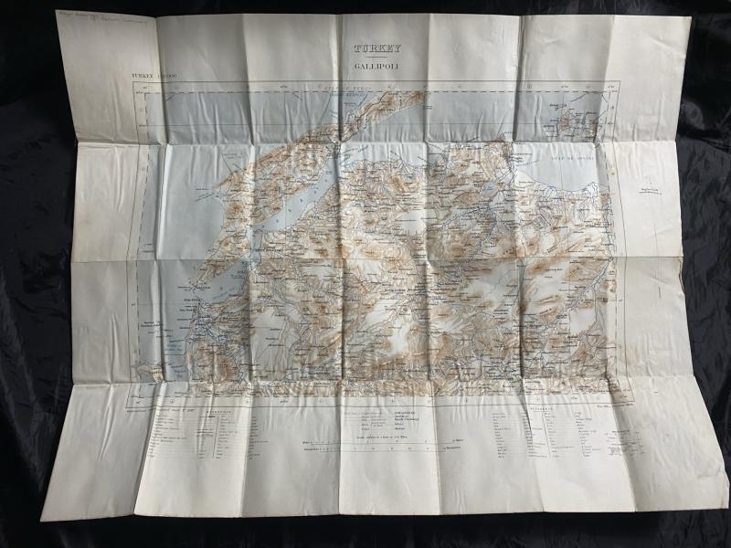 1908 TURKEY 1:250,000 SCALE GALLIPOLI MAP