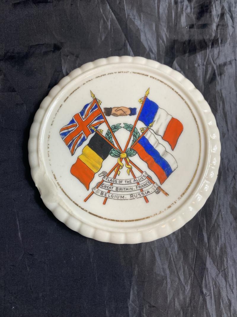 WW1 FLAGS OF THE ALLIES PORCELAIN PLATE