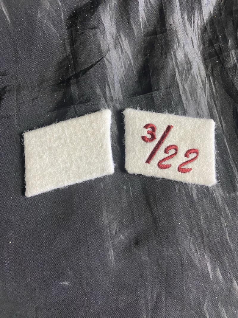 REPRODUCTION GERMAN 3/22 WHITE COLLAR TABS