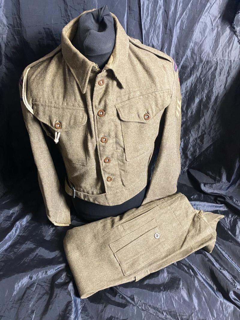 WW2 BRITISH ROYAL ARTILLERY 1940 PATTERN BATTLEDRESS SUIT