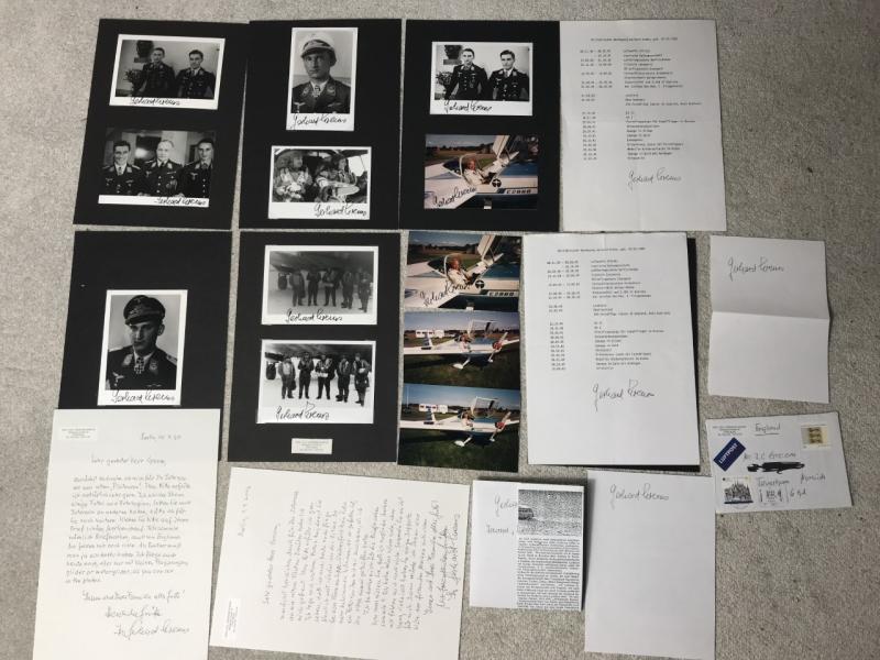 17 X SIGNATURES OF LUFTWAFFE PILOT GERHARD KREMS