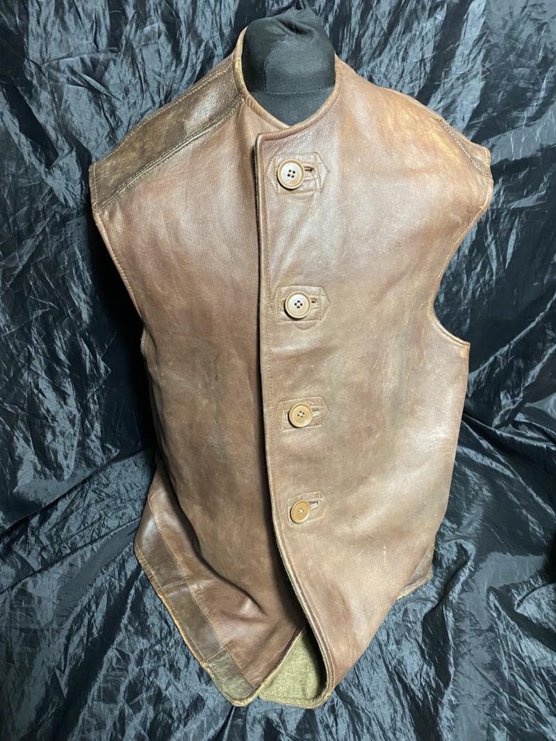 WW2 1944 DATED BRITISH ARMY LEATHER JERKIN