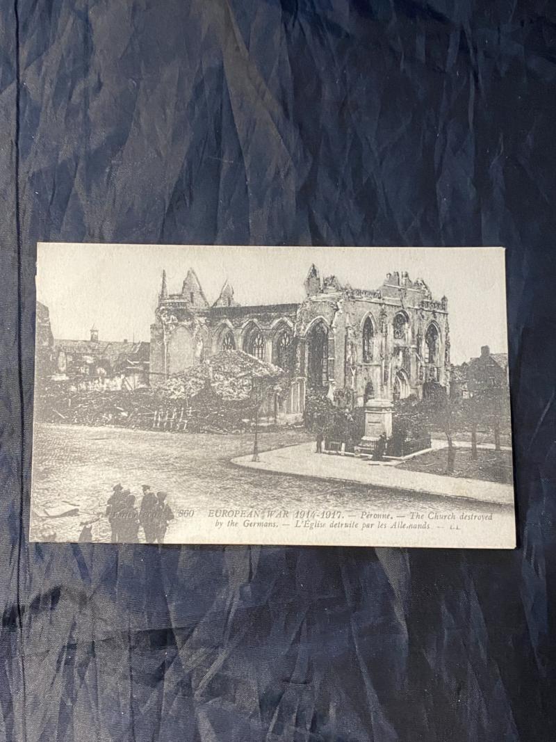 WW1 POSTCARD OF THE CHURCH RUINS