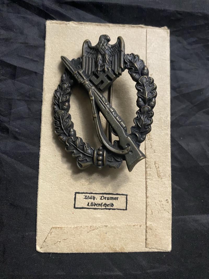 WW2 GERMAN INFANTRY ASSAULT BADGE IN BRONZE