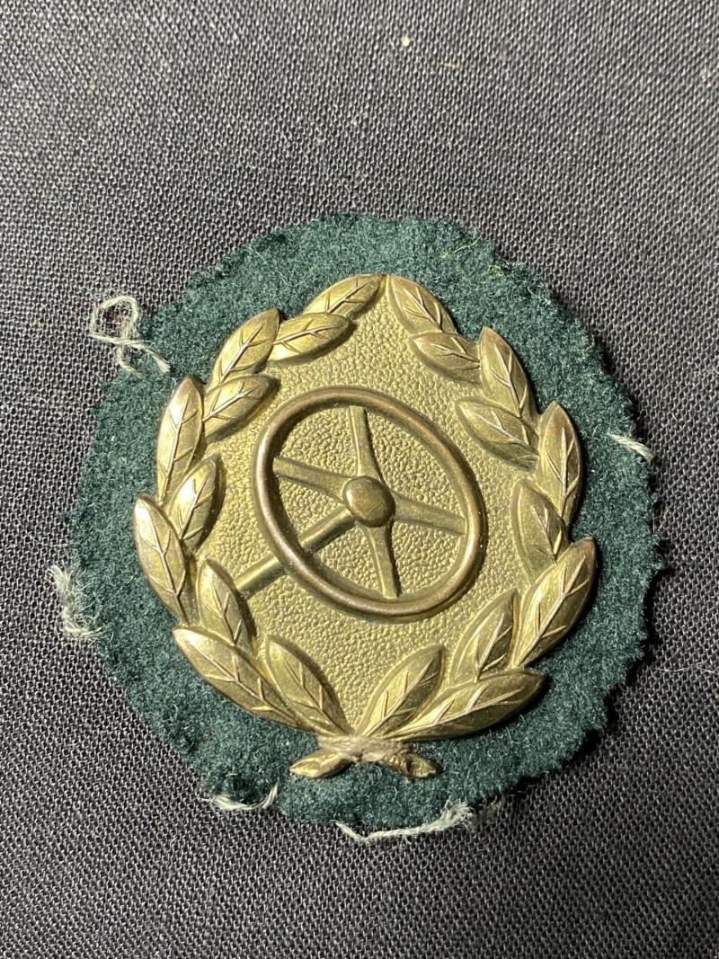WW2 GERMAN WEHRMACHT/WAFFEN-SS DRIVERS PROFICIENCY BADGE IN BRONZE
