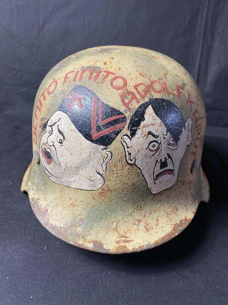 WW2 GERMAN G.I. SOUVENIR PAINTED M42 HELMET