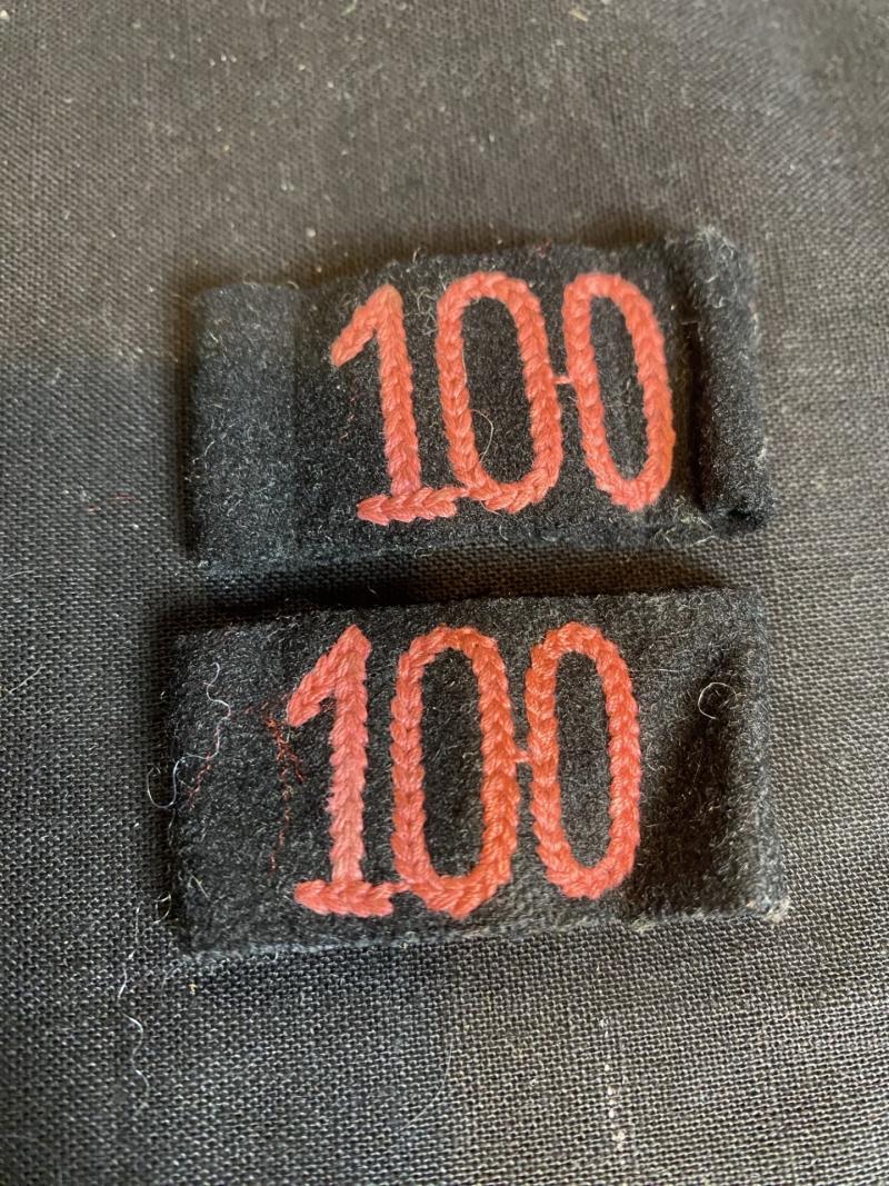 WW2 GERMAN PANZER REGIMENT 100 SHOULDER STRAP SLIPS