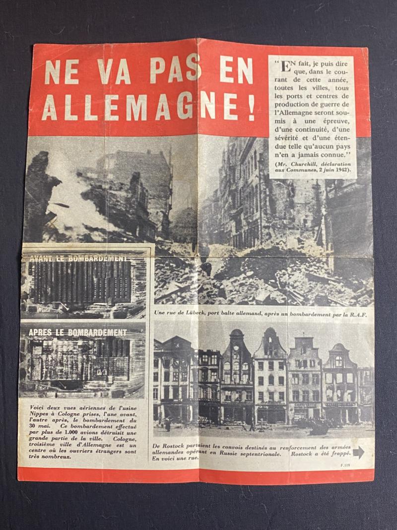 WW2 FRENCH PROPAGANDA LEAFLET 