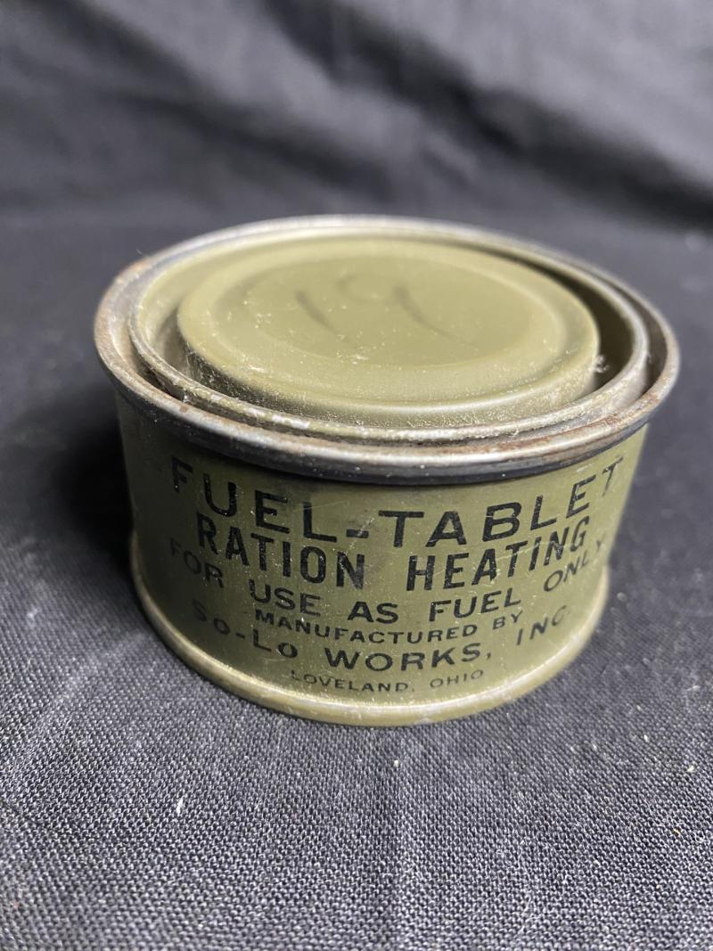 WW2 U.S. FUEL-TABLET RATION HEATING TIN