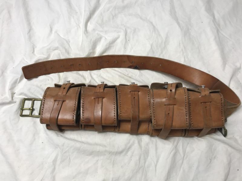 Chase Militaria | WW1 SWEDISH M1910 LEATHER BANDOLIER