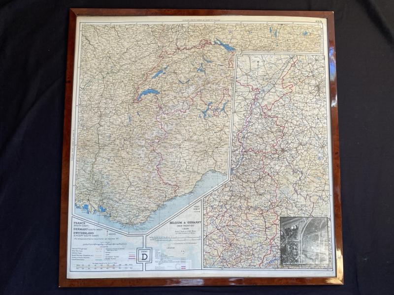 BELGIUM & GERMANY NEW FRONTIER MAP IN FRAME