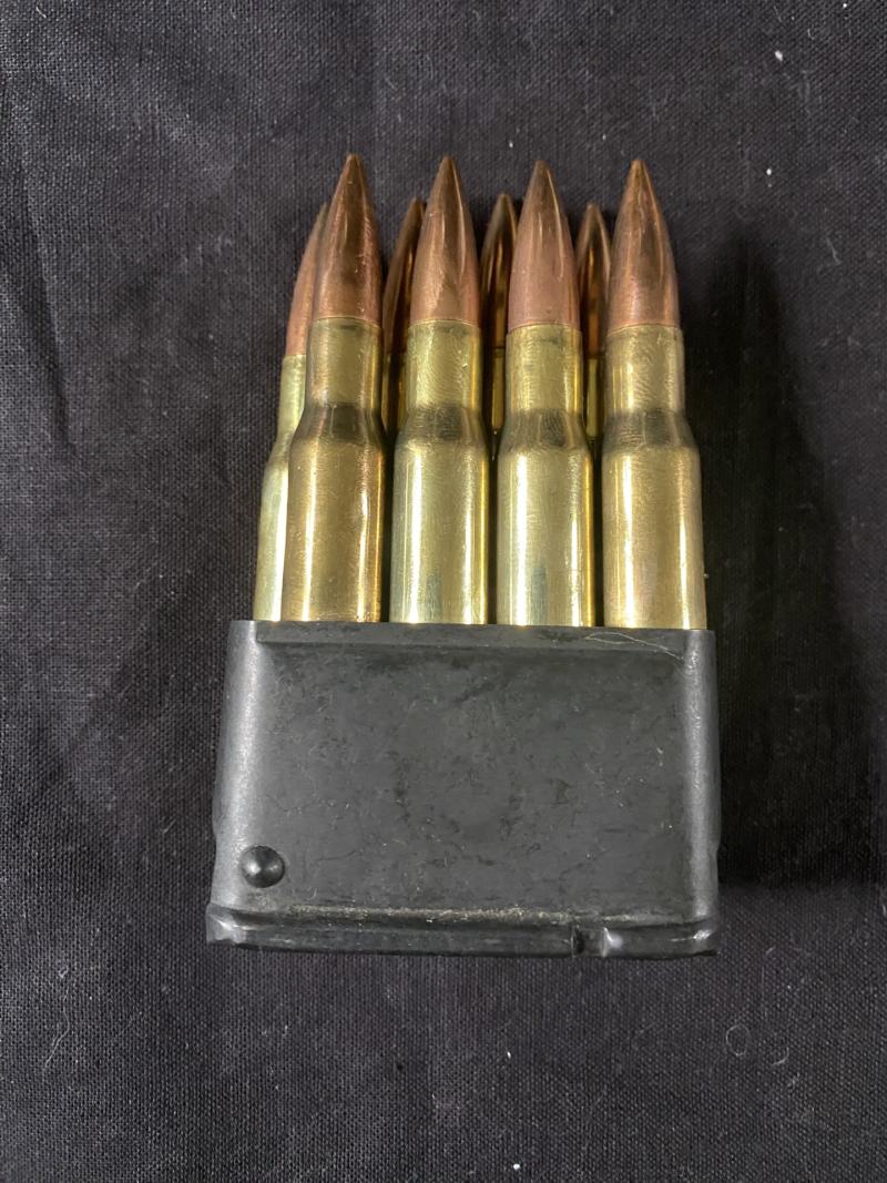 M1 GARAND CLIP WITH 8 X .30-06 UNSTRUCK ROUNDS (INERT)