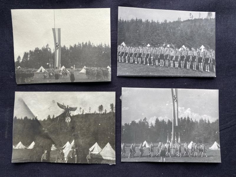 4 X WW2 GERMAN PICTURES OF HITLER YOUTH CAMPS