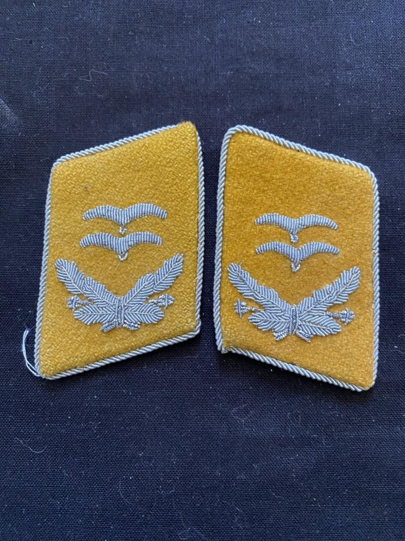 WW2 GERMAN LUFTWAFFE OBERLEUTNANT FLIEGER/FALLSCHIRMJAGER COLLAR TABS