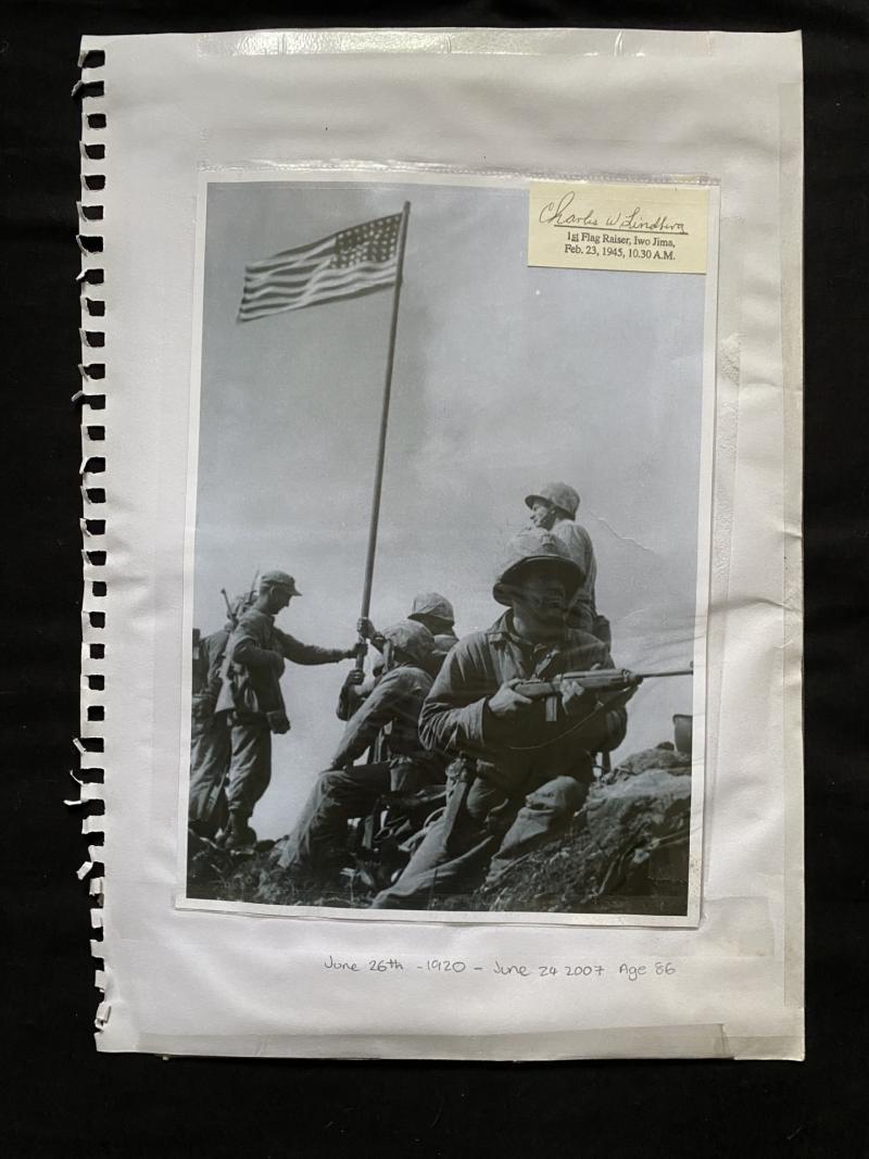 (WAS £150) SIGNATURE OF CHARLES W. LINDBERG (ONE OF THE 1ST FLAG RAISERS ON IWO JIMA)