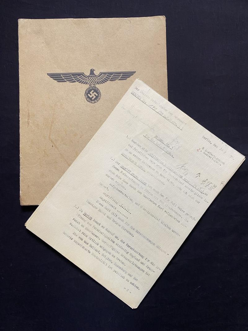 POST WAR COPY OF WW2 GERMAN DIRECTIVE NO.1 FOR WARFARE