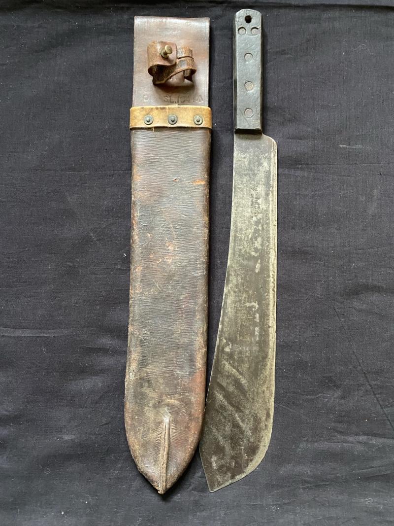 WW2 BRITISH MILITARY MACHETE AND SCABBARD