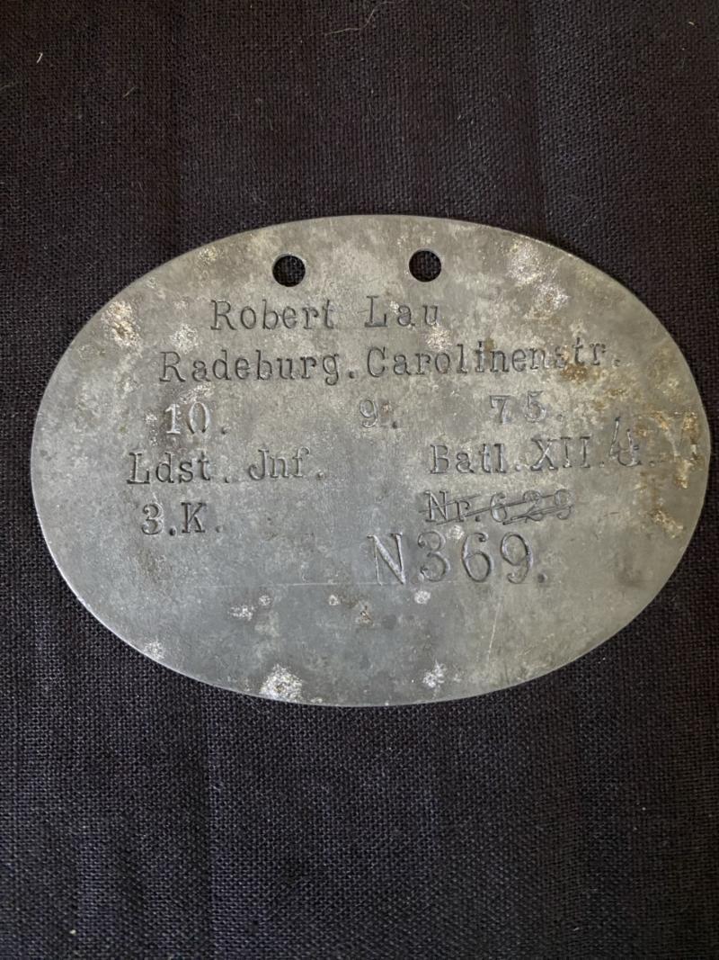 RARE WW2 GERMAN LANDSTURM DOG TAG