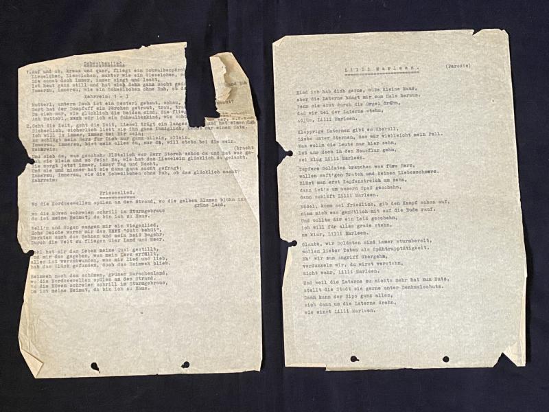 WW2 GERMAN SONGSHEETS