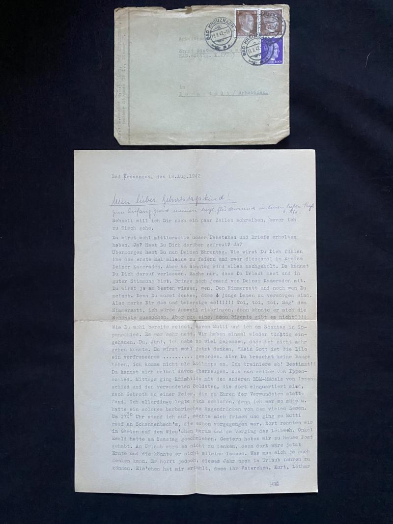 WW2 GERMAN LETTER WITH ENVELOPE