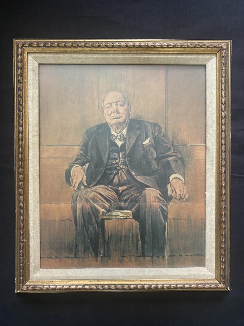 FRAMED PICTURE OF WINSTON CHURCHILL