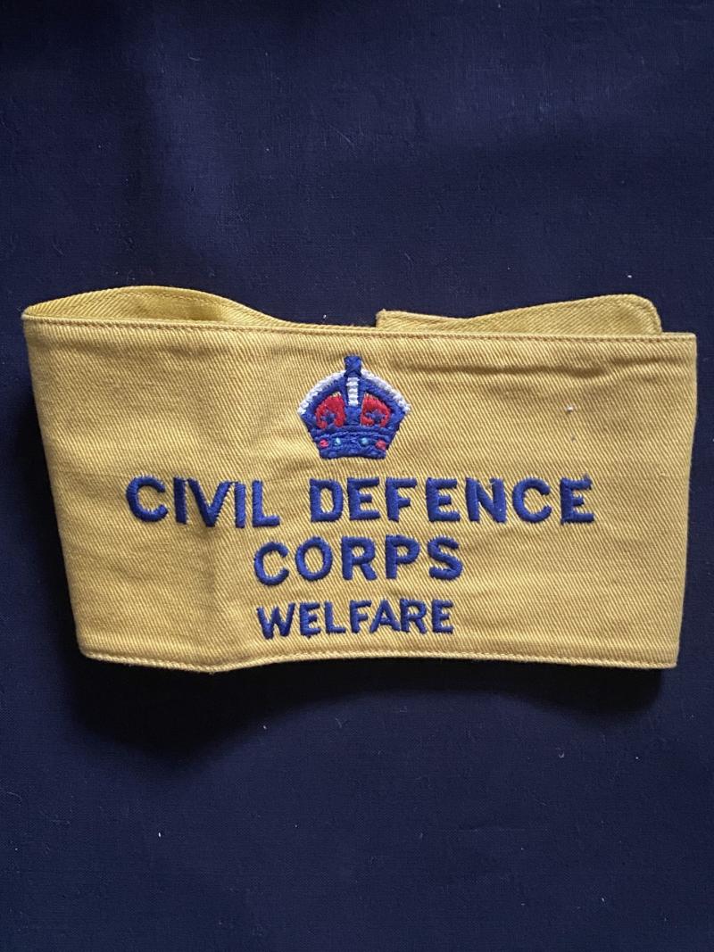 CIVIL DEFENCE CORPS WELFARE ARMBAND