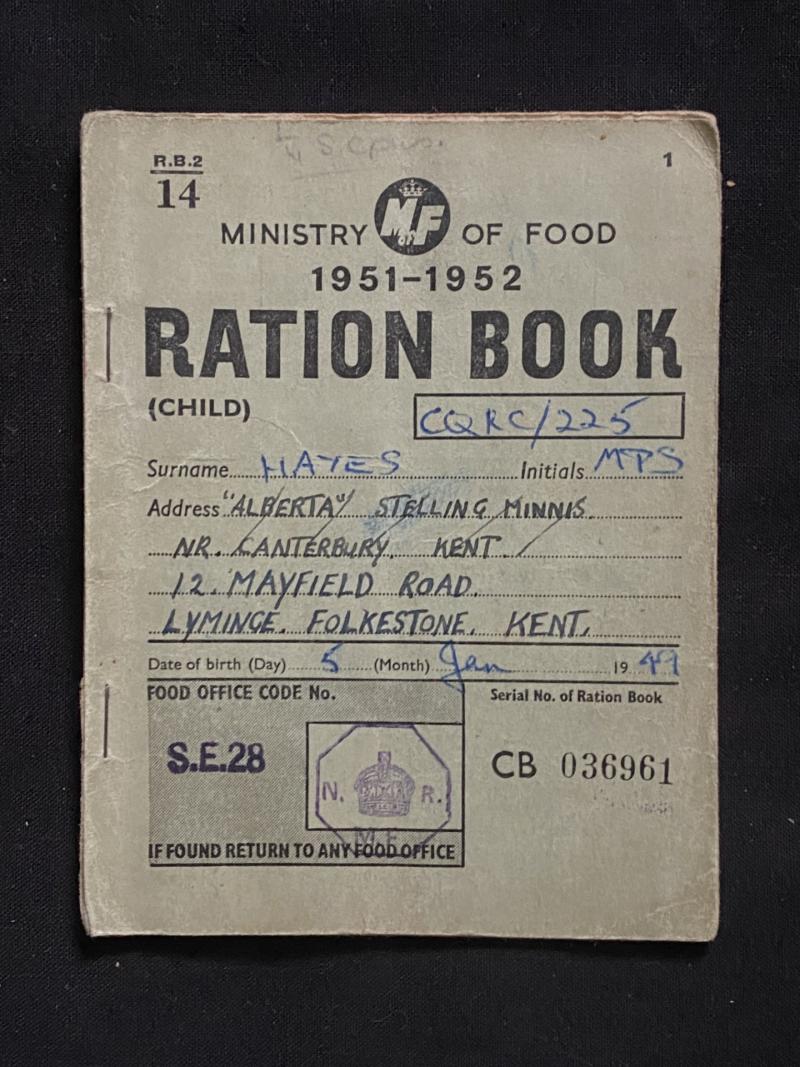 1951-1952 RATION BOOK