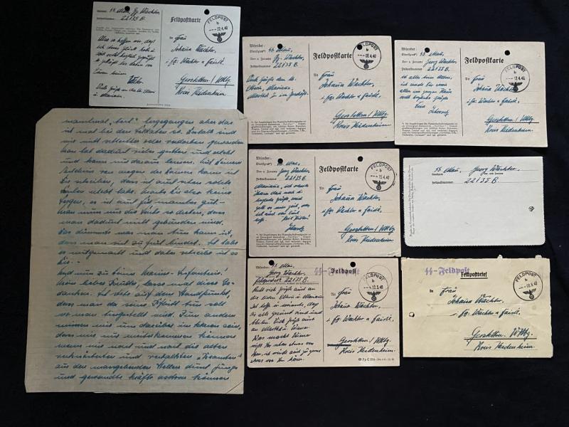 (WAS £350) A SET OF WW2 GERMAN SS JOHANNA WACHHER LETTERS