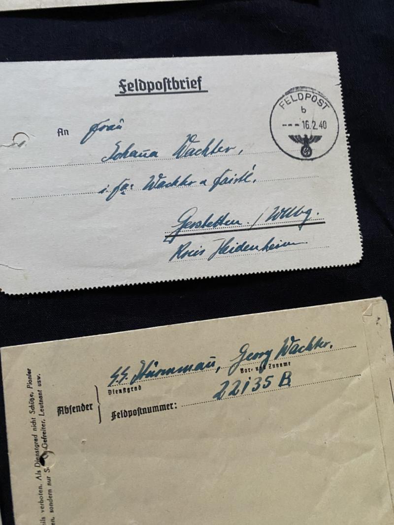 A SET OF WW2 GERMAN SS JOHANNA WACHHER LETTERS