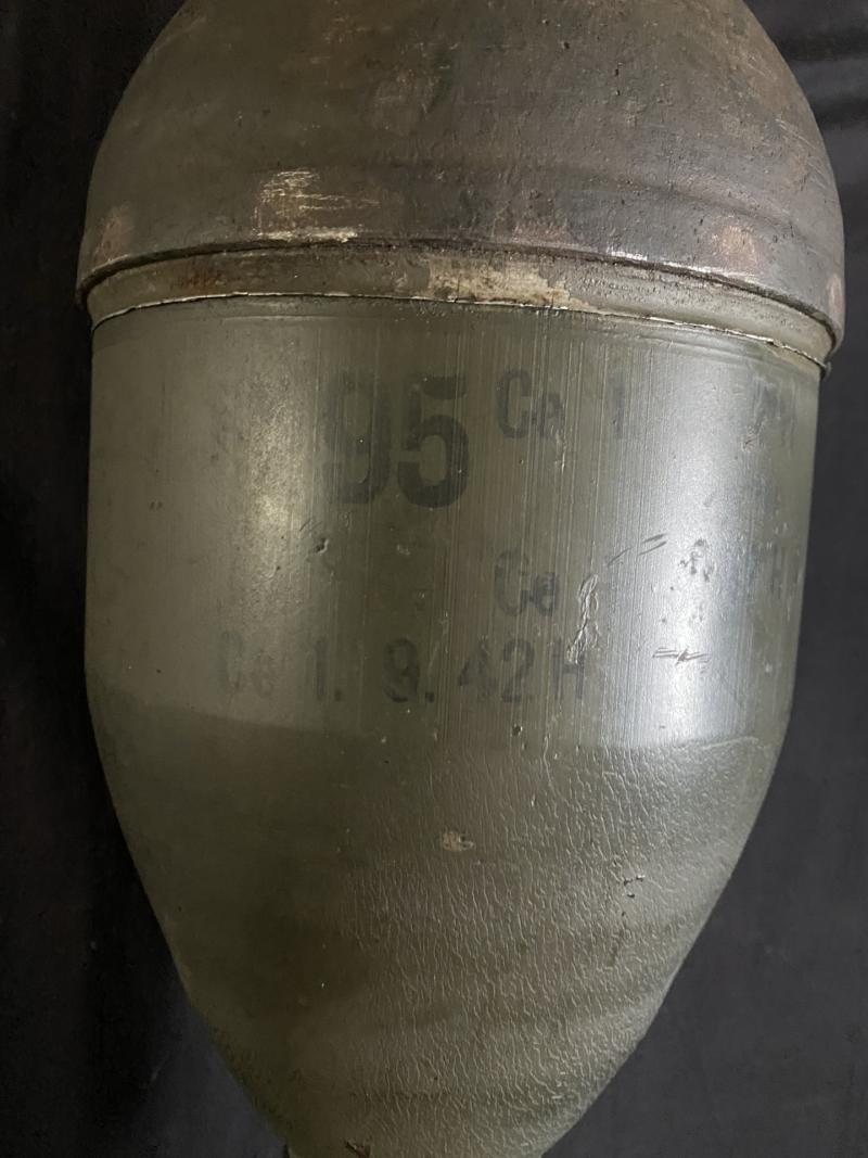 WW2 GERMAN 3.7CM STIELGRANATE 41 FOR THE 3.7CM PAK CANNON.