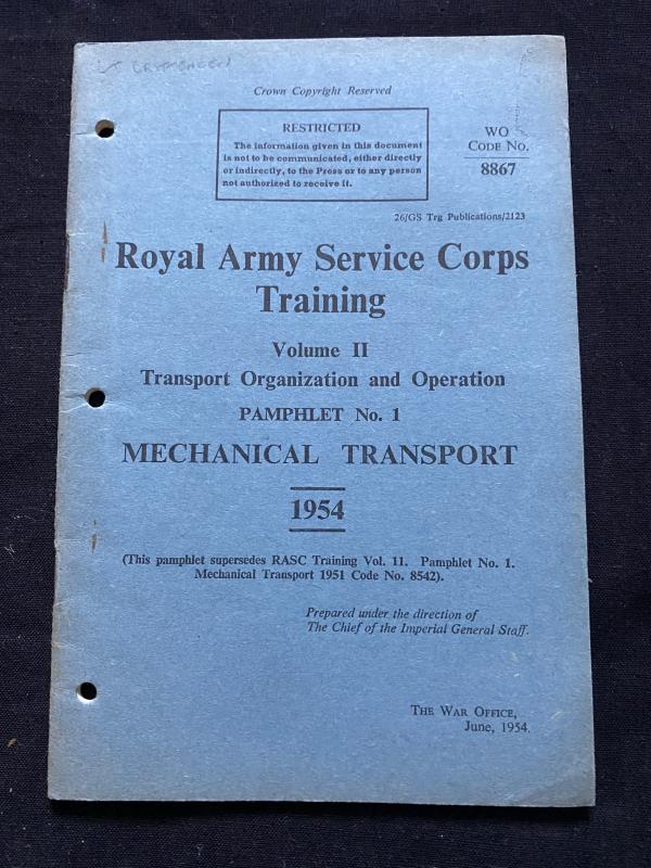 ROYAL ARMY SERVICE CORPS TAINING PAMPHLET