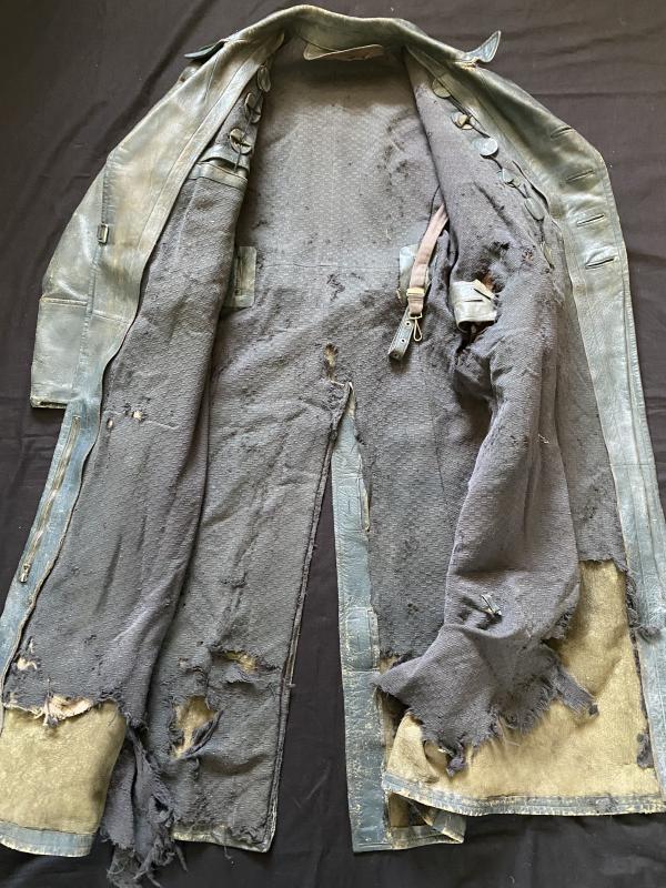 WW2 GERMAN LEATHER OFFICER'S COAT