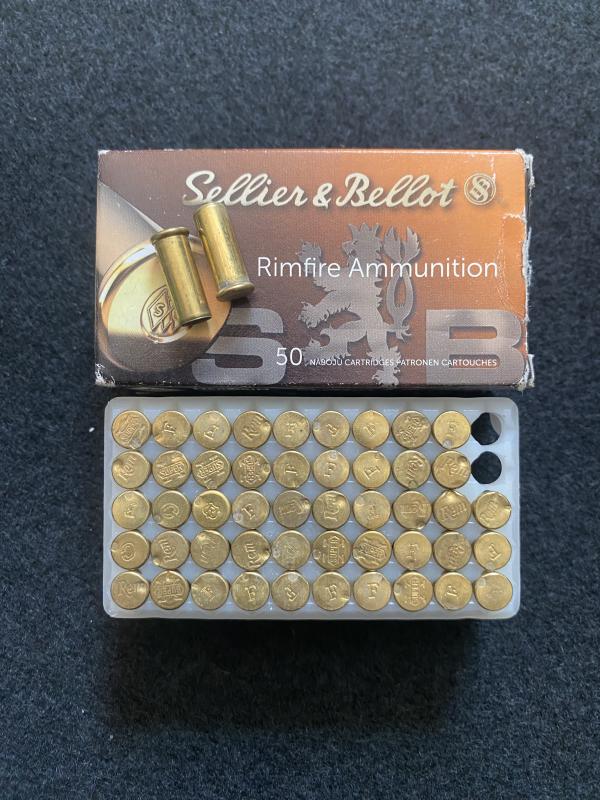 50 X .22 LONG RIMFIRE CASES IN BOX (INERT)