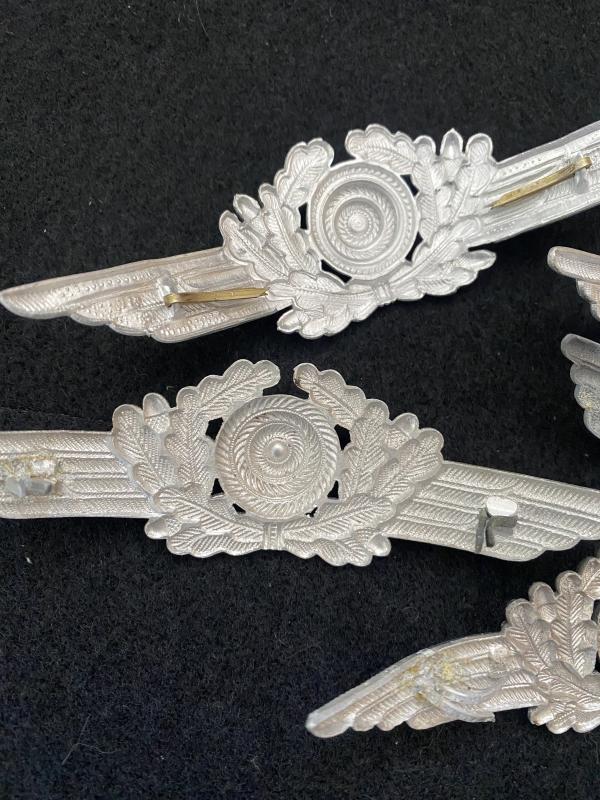 5 X WW2 GERMAN LUFTWAFFE ALUMINIUM WREATH AND COCKADE