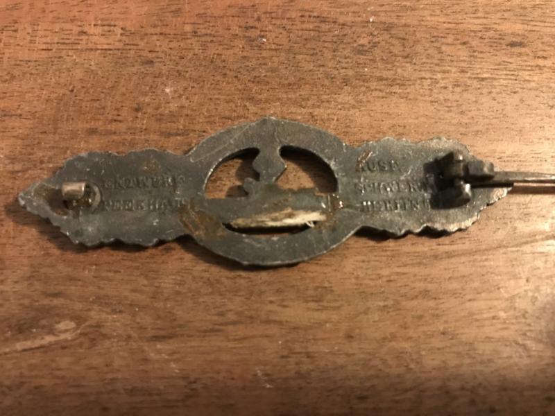 Chase Militaria | 1950s MADE WW2 GERMAN U BOAT COMBAT CLASP IN SILVER
