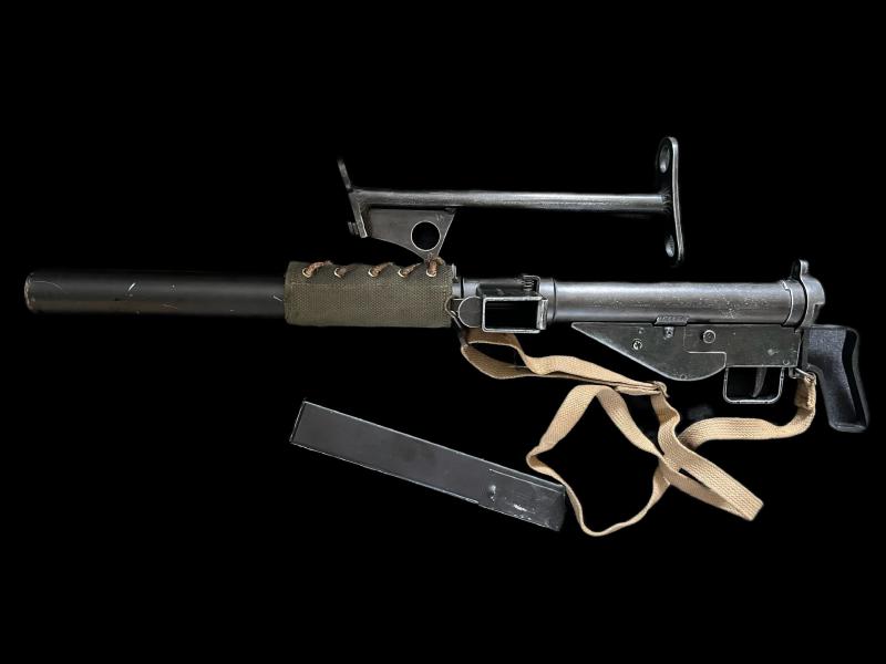 DENIX WW2 STEN MK.II SILENCER SMG & SPARE STOCK