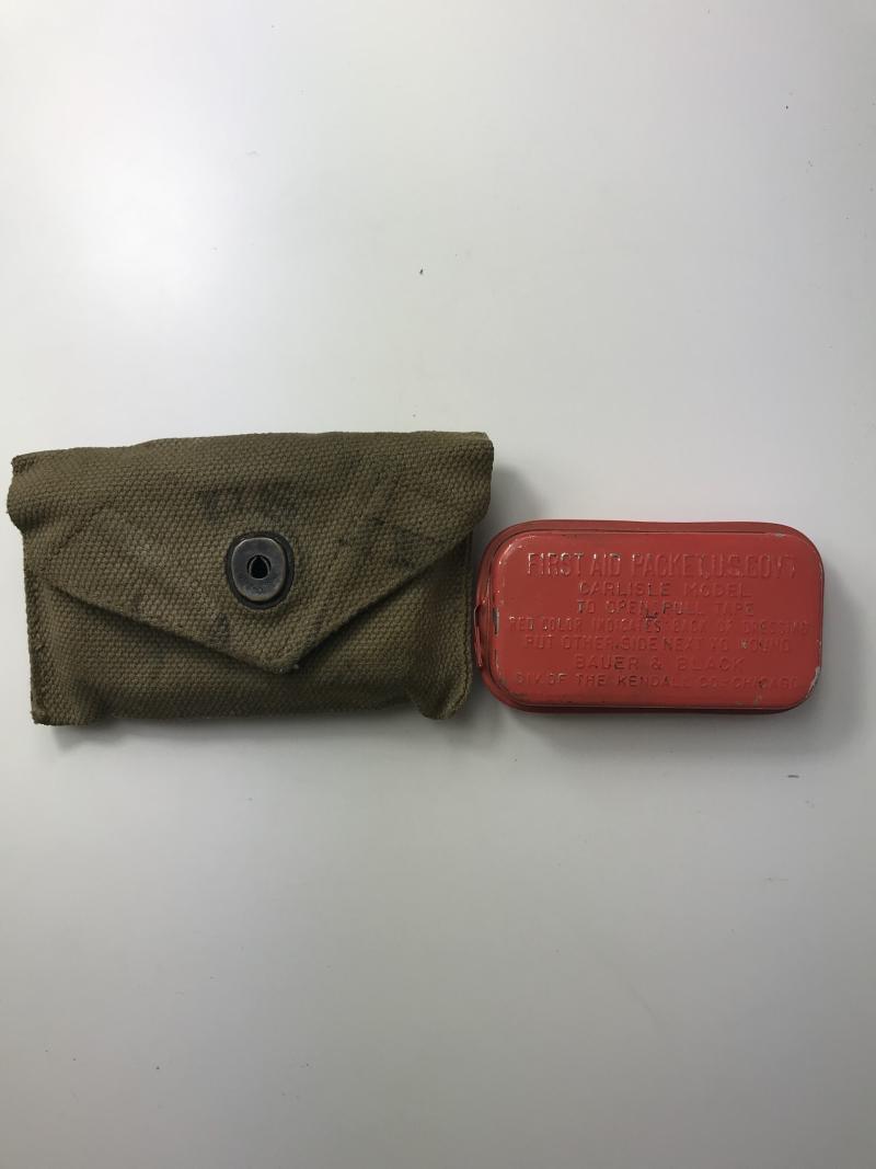 U.S. M1924 FIELD DRESSING POUCH & CARlLISLE TIN