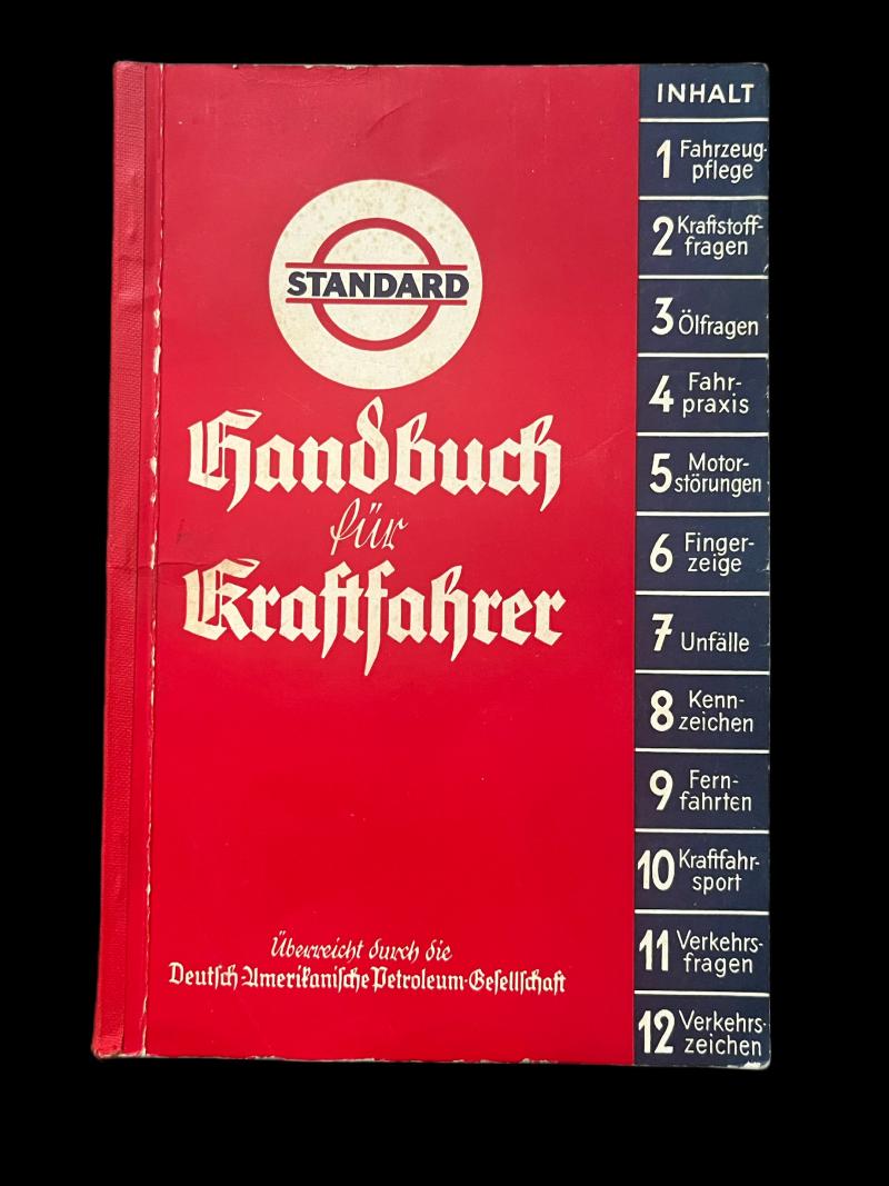 GERMAN 1936 DATED STANDARD DRIVER'S HANDBOOK
